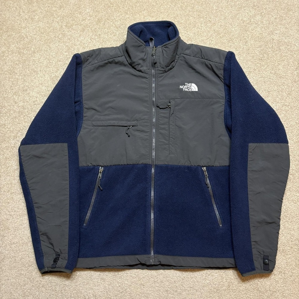 The North Face Denali Jacket Mens Small Blue Gray Fleece Full Zip Polartec‎